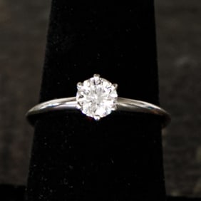 Tiffany and Company Platinum Diamond Engagement Ring, Size 8