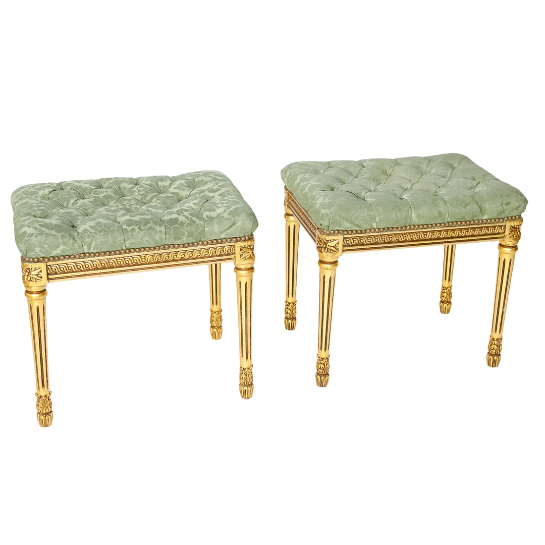 Louis XVI Style Gold Leaf Benches, Pair (1 of 5)
