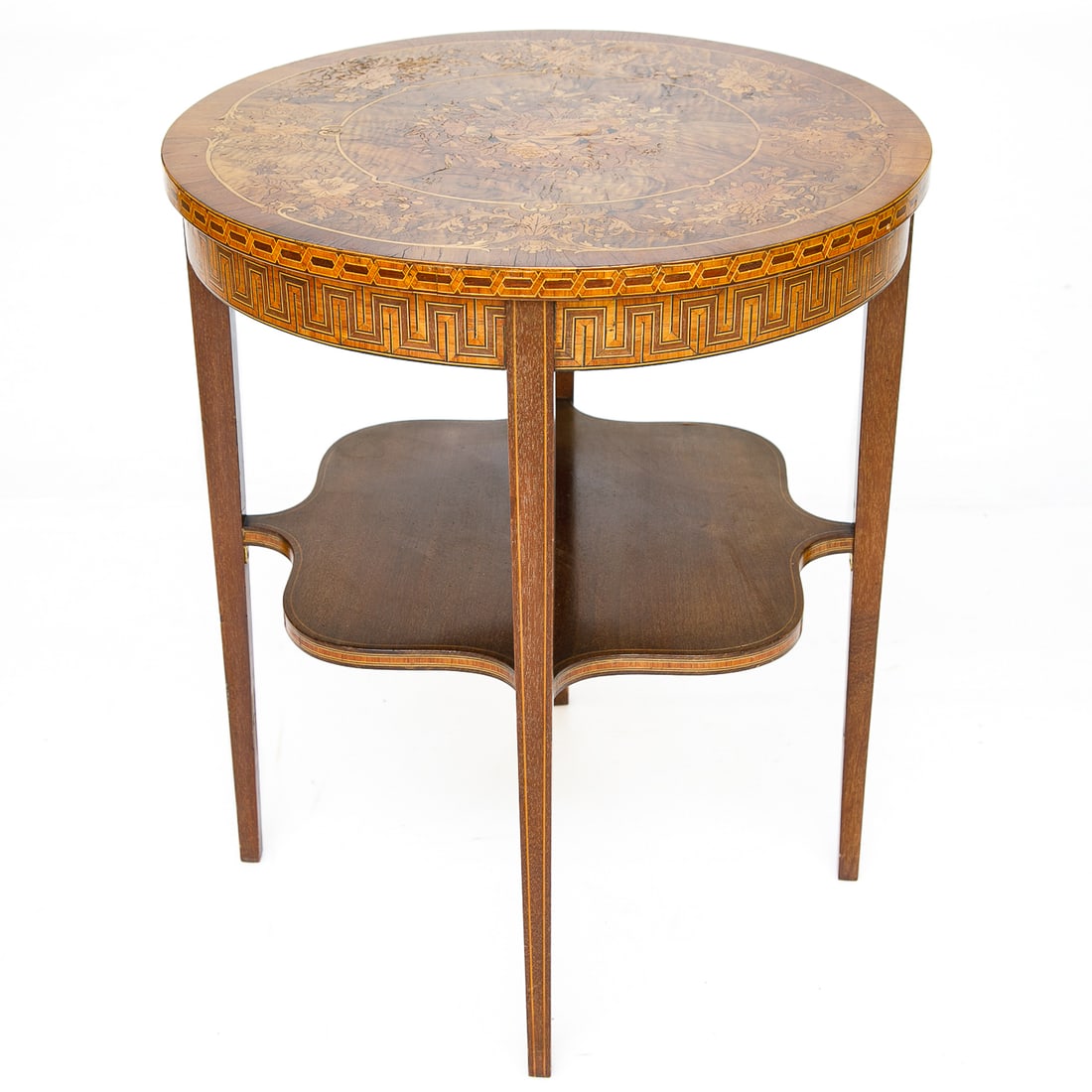 Vintage Italian Inlaid Circular Side Table (1 of 5)