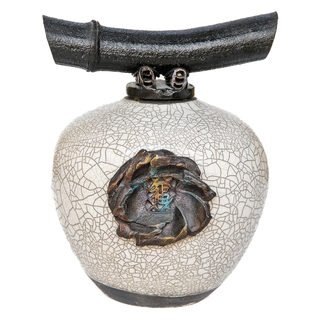 Vintage Matthew Lovein, Hawaiian, Crackle Finish Wish Keeper