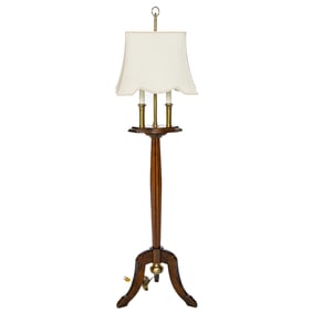 Vintage Frederick Cooper, Chicago, Wood and Brass Floor Lamp
