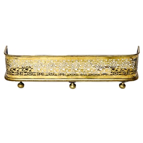 Vintage Pierced Brass Fire Fender
