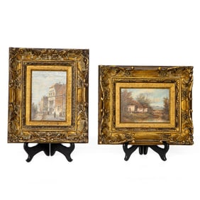 Coastal Scenes, Oil on Artist Board, Companion Pair