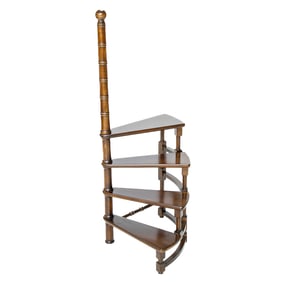 Vintage Italian Beech Wood Spiral Library Steps