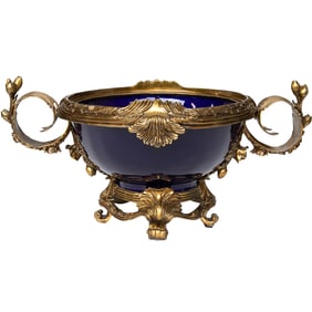 Cobalt Blue Porcelain Bronze Mounted Centerpiece