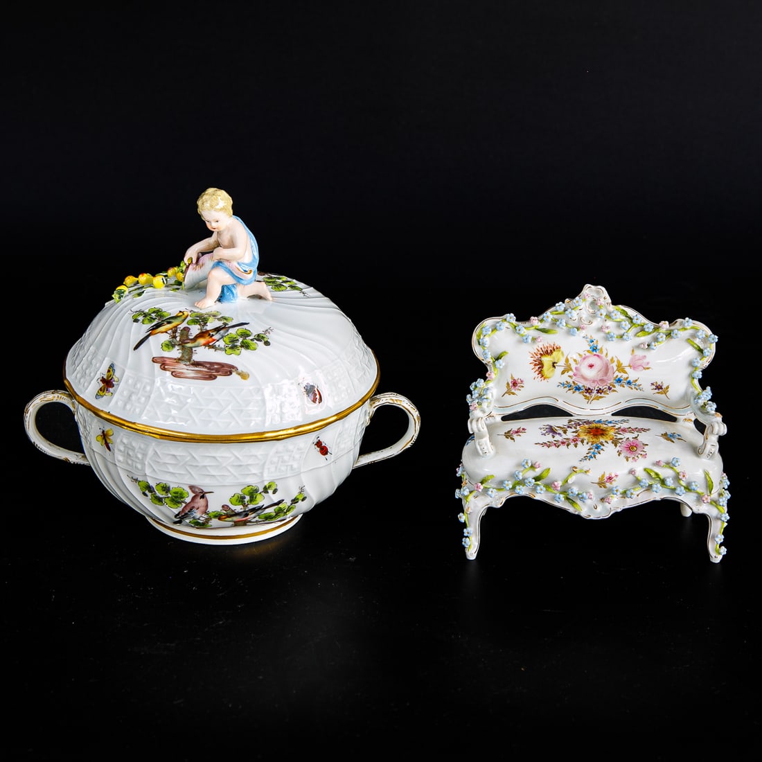 German Porcelain Decorative Items, Two Total (1 of 13)