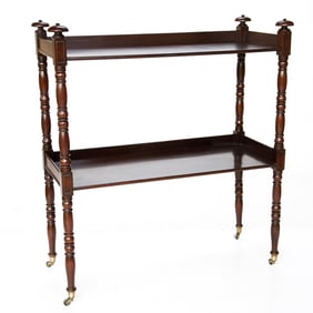English Mahogany Two Tier Buttler's Trolley/Drinks Cart