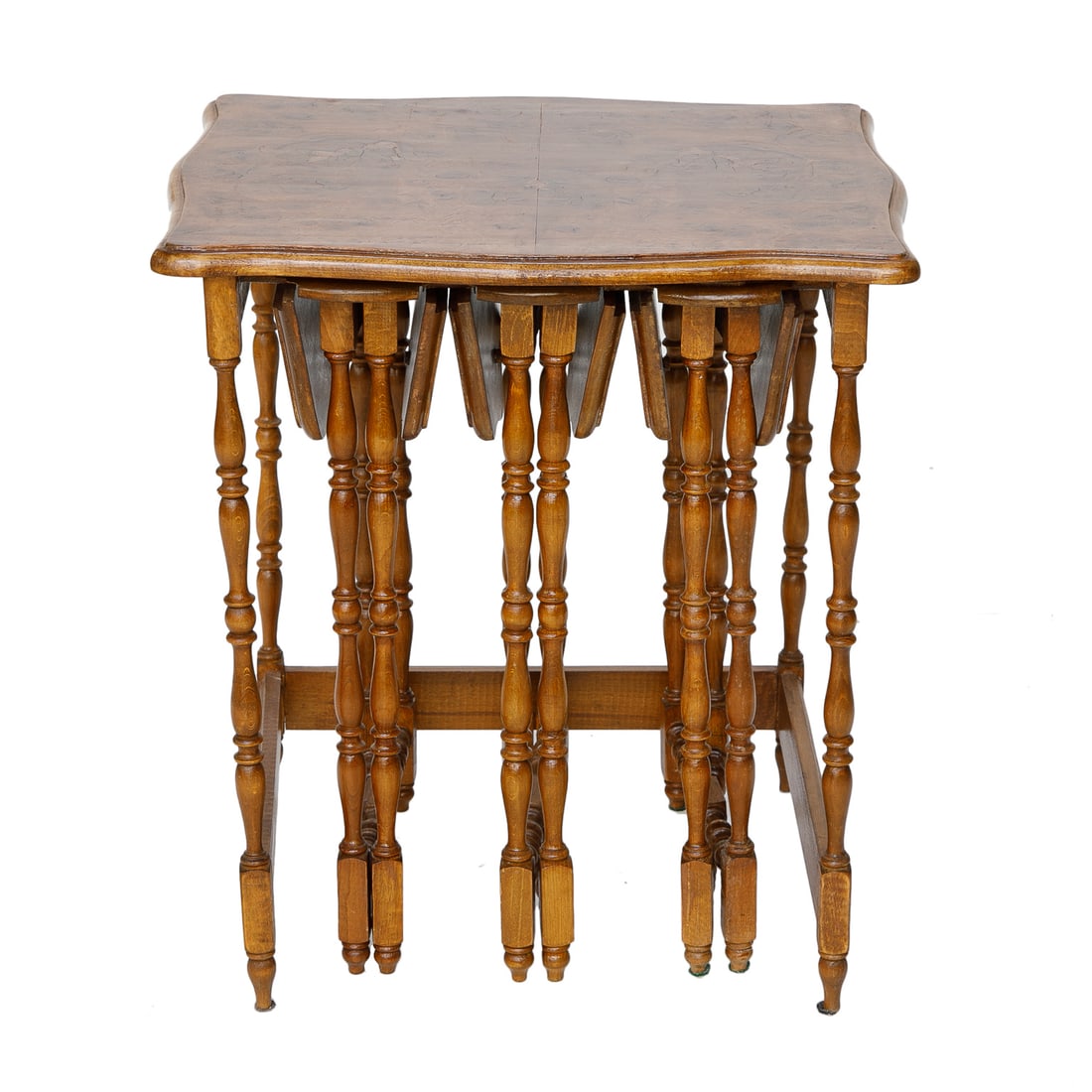 Walnut and Burl Walnut Nesting Tables, Four Total (1 of 7)