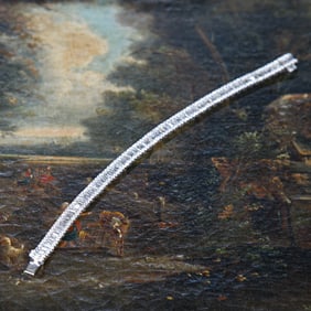 7.25 Inch 18K White Gold Diamond Bracelet