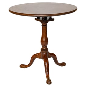 Late 19th C. English Mahogany Tilt Top Table