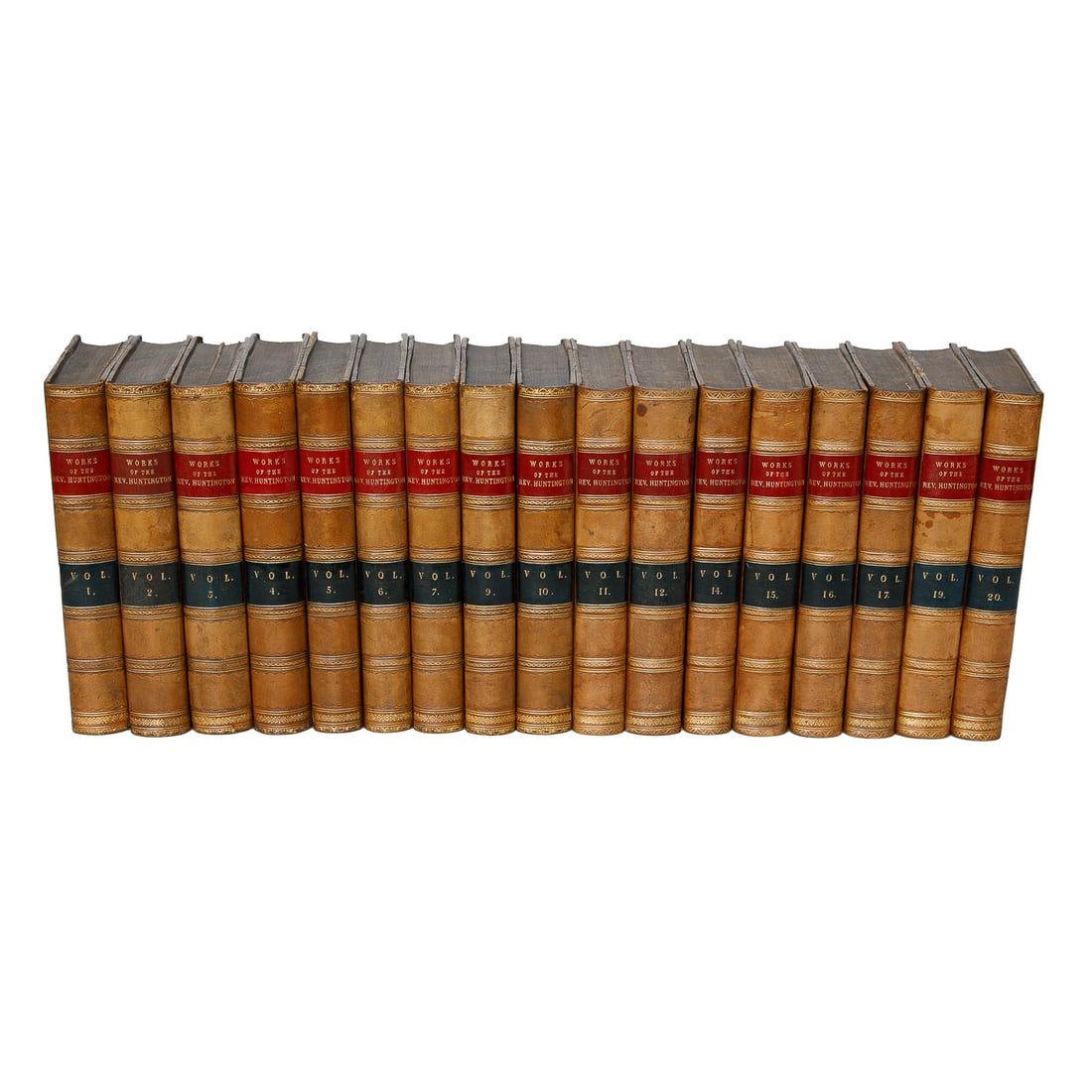 The Works of The Reverend William Huntington, S.S. Leather Bound Books, Seventeen Out of Twenty (1 of 7)