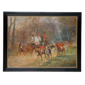 Equestrian Scene, Oil on Canvas