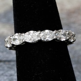 Platinum Diamond Eternity Ring, Size 6.5