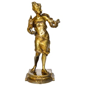 A. Nelson Gilt Bronze Sculpture Depicting l"Aurore