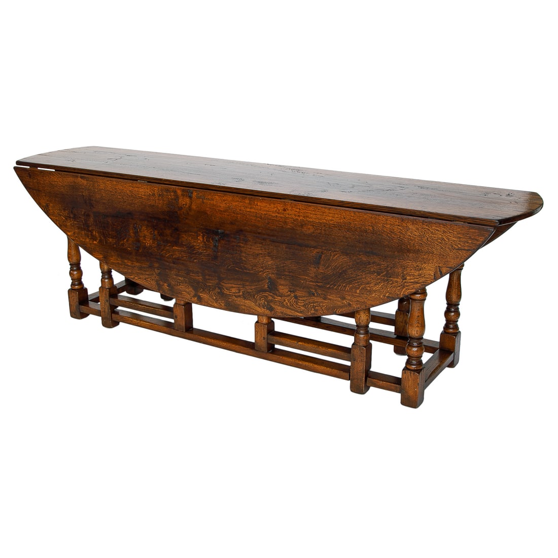 English Oak Bench Made Reproduction Gate Leg Dining Table (1 of 9)