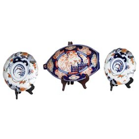 Group of Chinese Export Imari Porcelain, Three Total Pieces