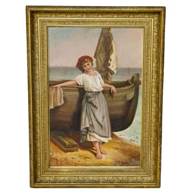 Full Length Coastal Portrait, Oil on Canvas