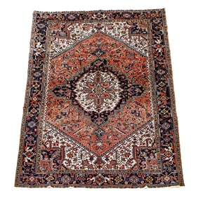 8'7" X 11'2" Heriz Rug