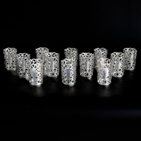Sterling Silver High Ball Covers, Twelve Total