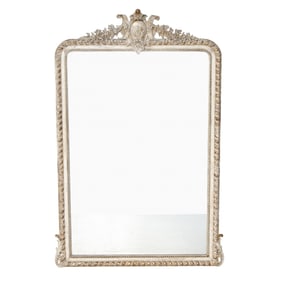 19th C. Louis XVI Style French Painted Wall Mirror,