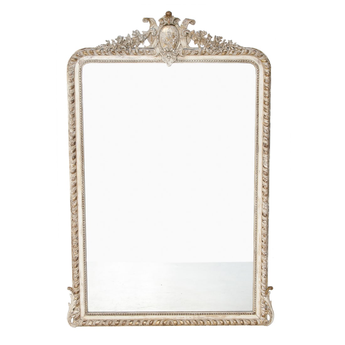 19th C. Louis XVI Style French Painted Wall Mirror, (1 of 6)