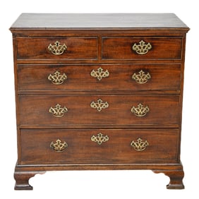 Late 18th/Early 19th C. George III Chippendale Style English Mahogany Chest of Drawers