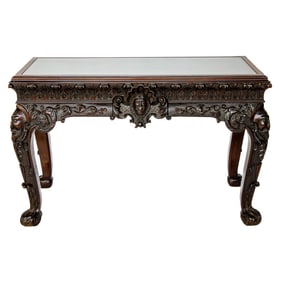 Antique Irish Chippendale Style Mahogany Center Table