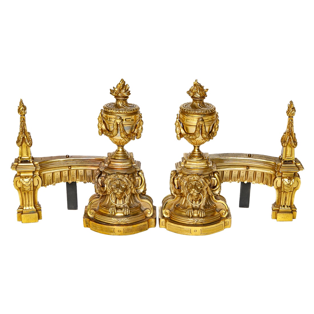 19th C. French Dore Bronze Chenet, Pair (1 of 6)