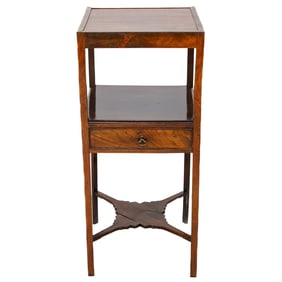 Early 19th C. George III Style English Mahogany Washstand/Side Table