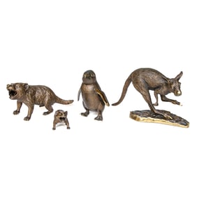 Collection of Eddie Wentorf Bronze Animal Sculptures, Four Total