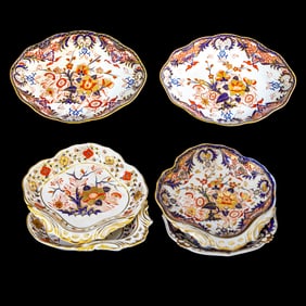 19th C. Royal Crown Derby English Porcelain Serving Dishes, Six Total, In Imari Pattern