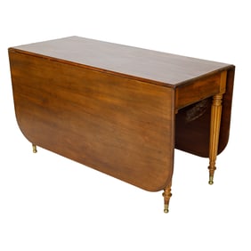 Vintage English Regency Style Mahogany Drop Leaf Table