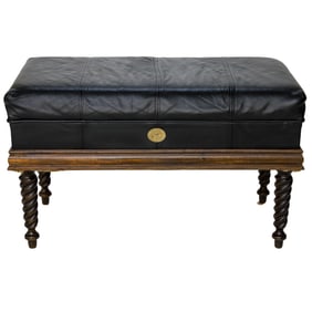 Ebony Leather Lift Top Stool