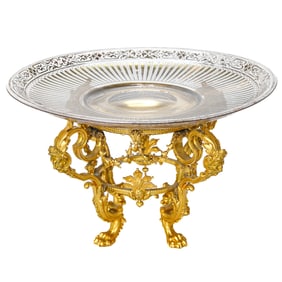 Louis XV Style Glass and Dore Bronze Mounted Centerpiece