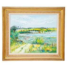 Yolande Ardissone (French, b. 1927) Impressionist Marine Landscape, Oil on Canvas