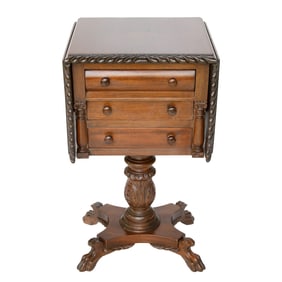 English Regency Style Mahogany Drop Leaf Side Table