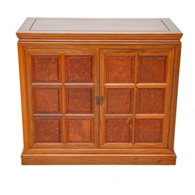 Vintage Teak Asian Inspired Silver Chest