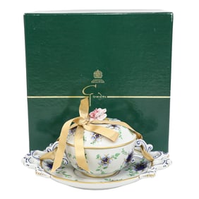 Italian Porcelain MCMGCMI Covered Dish with Under Plate