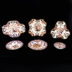 Royal Crown Derby English Porcelain, Six Pieces Total, in Kings Imari Pattern