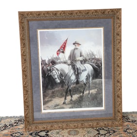 David Wright Limited Edition Historical Print Depicting General Robert E. Lee on Traveller