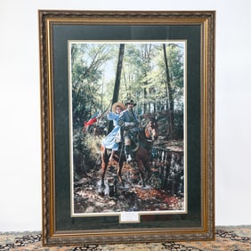 John Paul Strain Limited Edition Historical Print Depicting To the Lost Ford