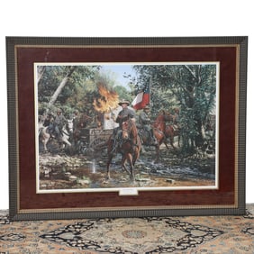 John Paul Strain Limited Edition Historical Print Depicting Fire in the Valley