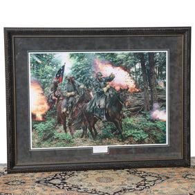 John Paul Strain Limited Edition Historical Print Depicting Heat at Catharine Furnace