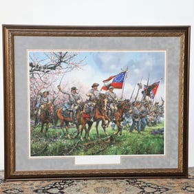 Artist Print, John Paul Strain Limited Edition Historical Print Depicting Charge Through the Peach