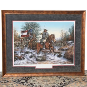 Artist Print John Paul Strain Limited Edition Historical Print Depicting Battle at Stones River