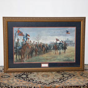 Mort Kunstler Limited Edition Historical Print Depicting The Review at Moss Neck