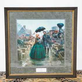 Mort Kunslter Limited Edition Historical Print Depicting Julia, Stonewall Jackson and Family