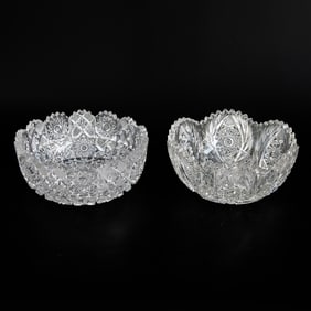 Cut Glass Bowls, Two Total