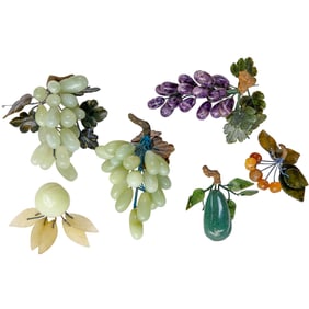 Group of Semi Precious Stone Fruits, Six Total