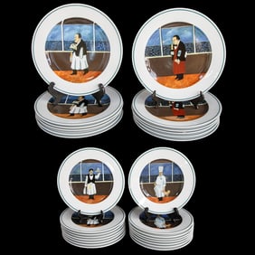 Eschenbach German Porcelain The Bistro Collection Crystal Cruises Dinner Plates and Salad Plates